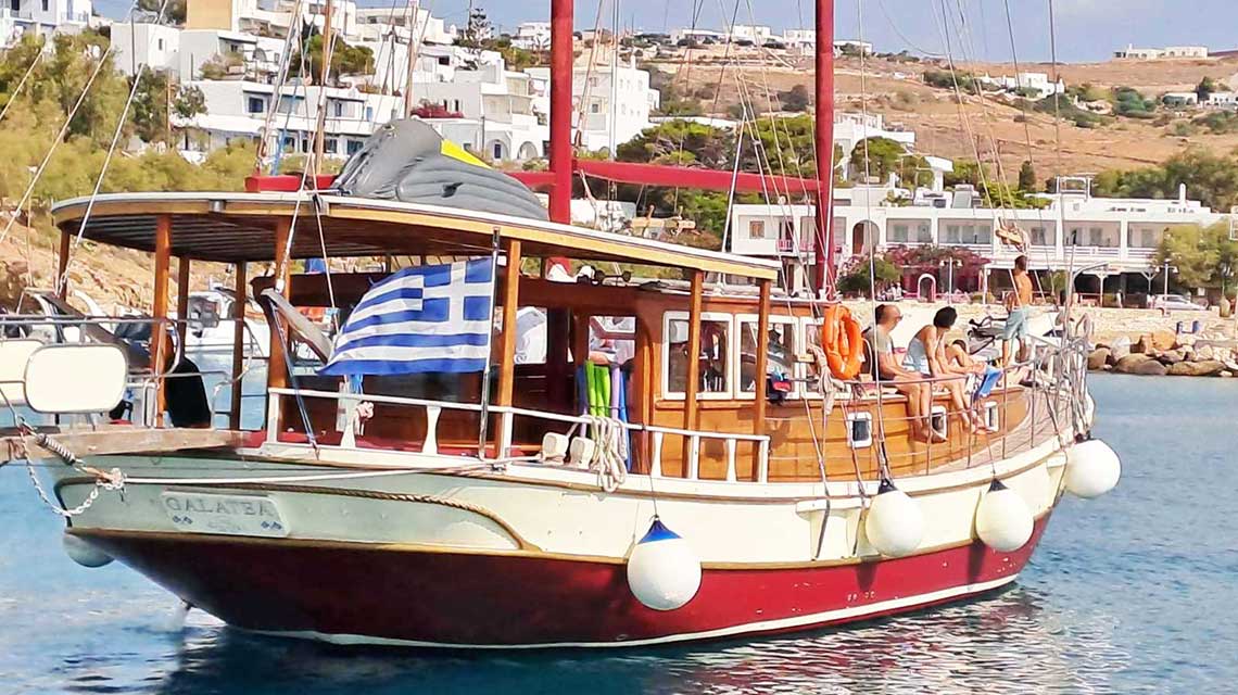 The boat Galatea in Paros